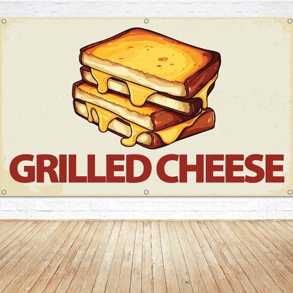 GRILLED CHEESE Generic Vinyl Banner 3'x5' Sign Food Truck Tent Festival Display - Picture 1 of 5